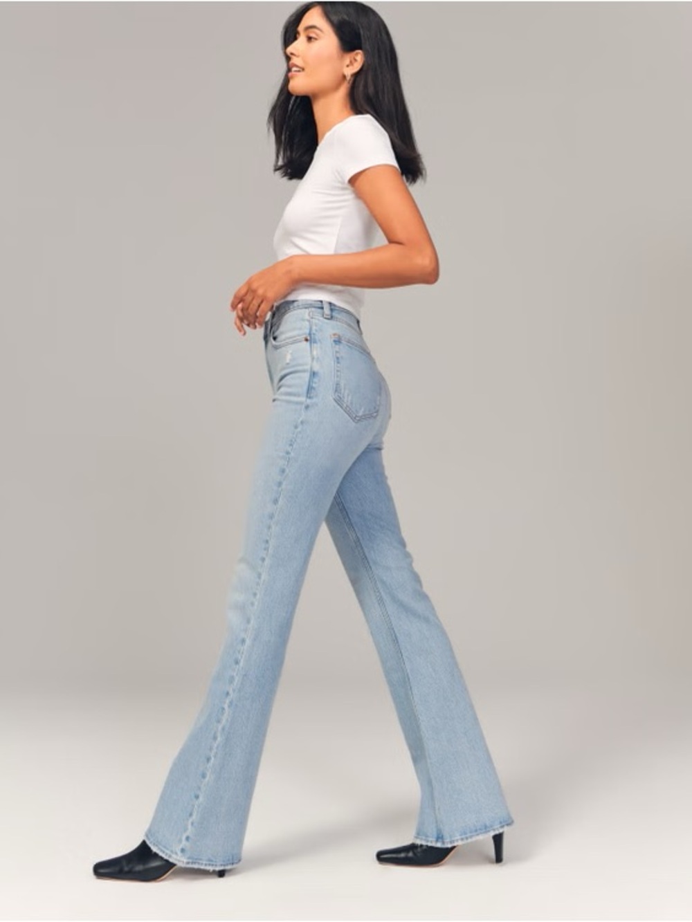 Abercrombie & Fitch Light Blue High-Rise Flare Jeans